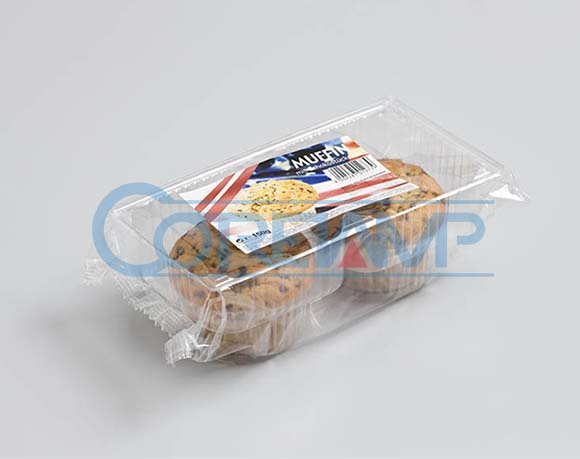 Angle folding cookies packaging with tray