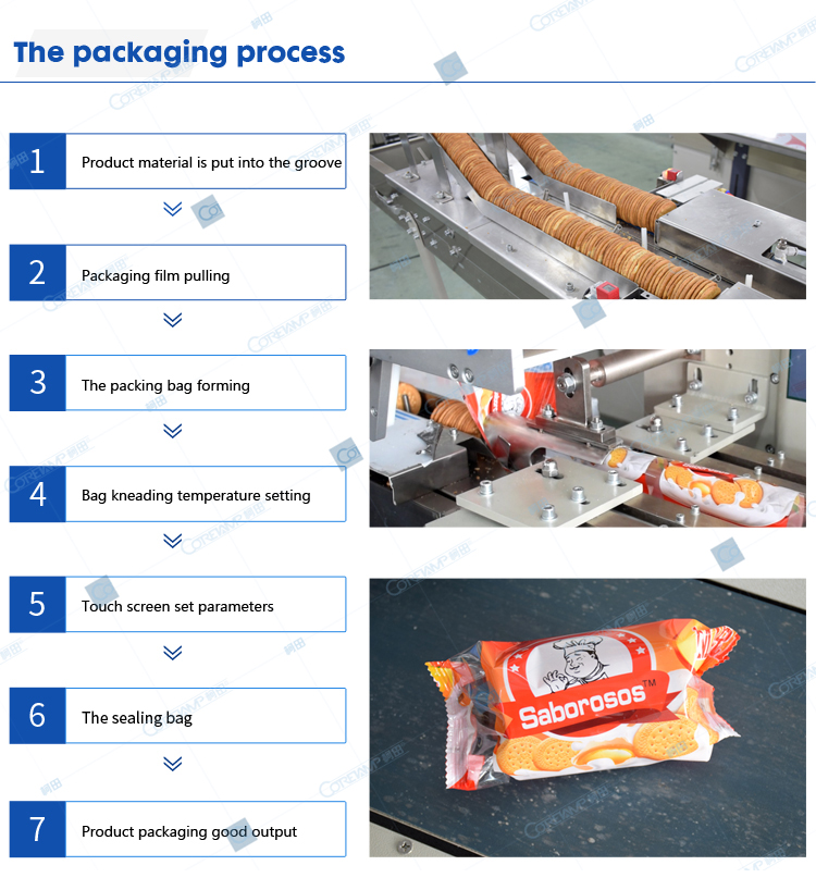 Single Row On-Edge Biscuit Packing Machines with Auto Feeder