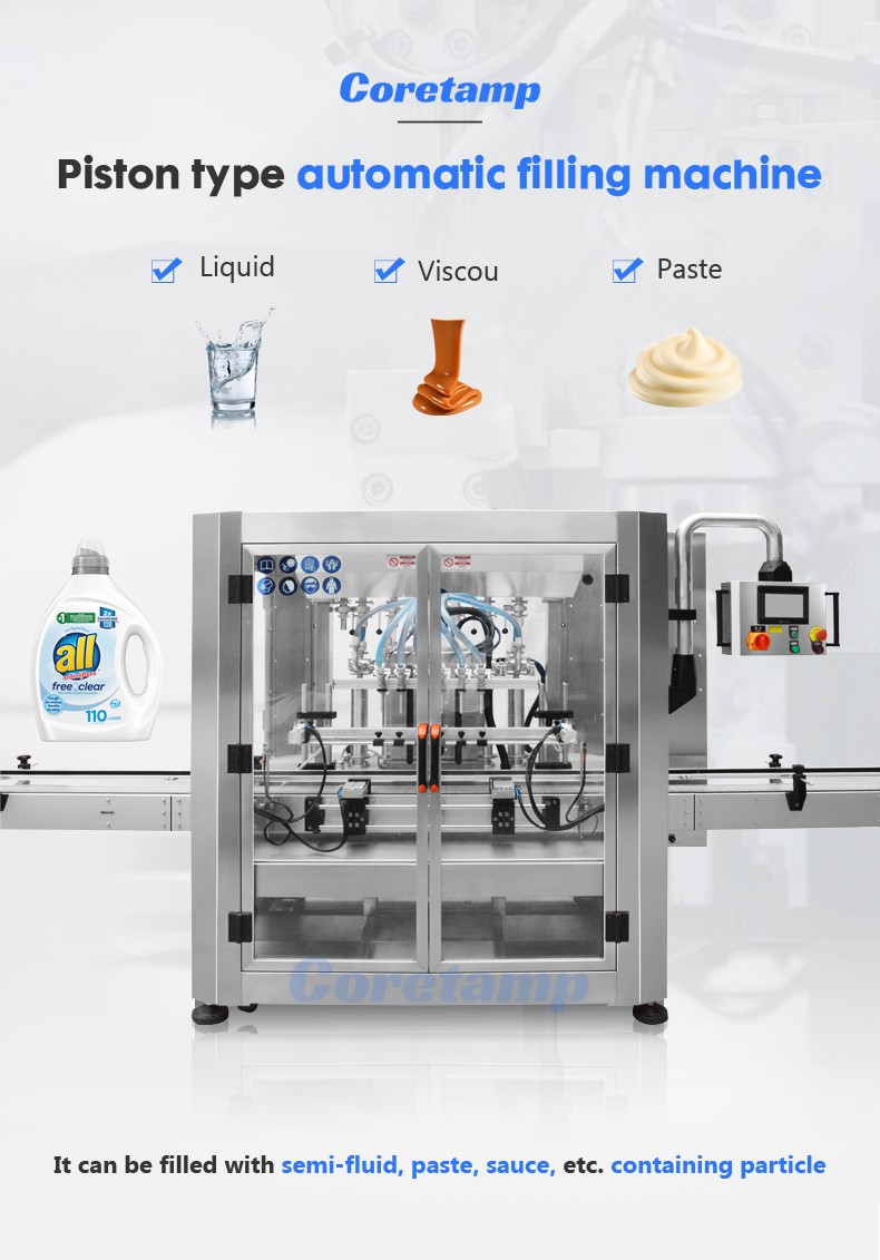 Multiple Head Soap Shampoo Piston Bottle High Viscosity Liquid Filling Machine