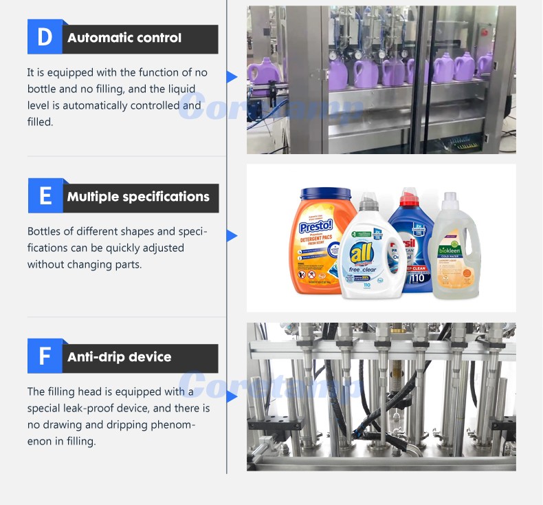 Multiple Head Soap Shampoo Piston Bottle High Viscosity Liquid Filling Machine