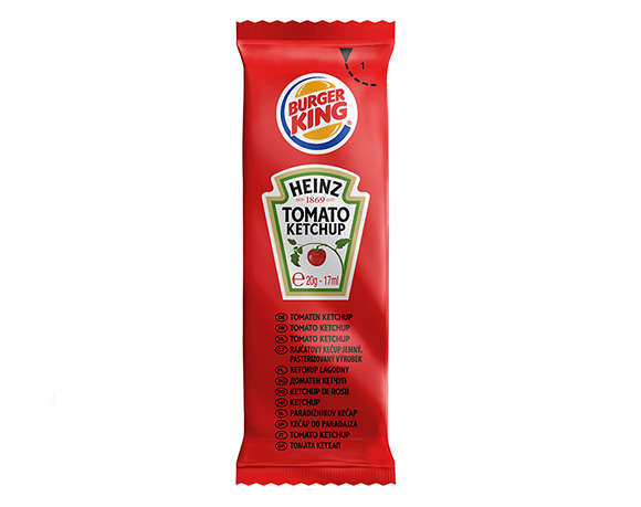 Pillow bag ketchup packaging