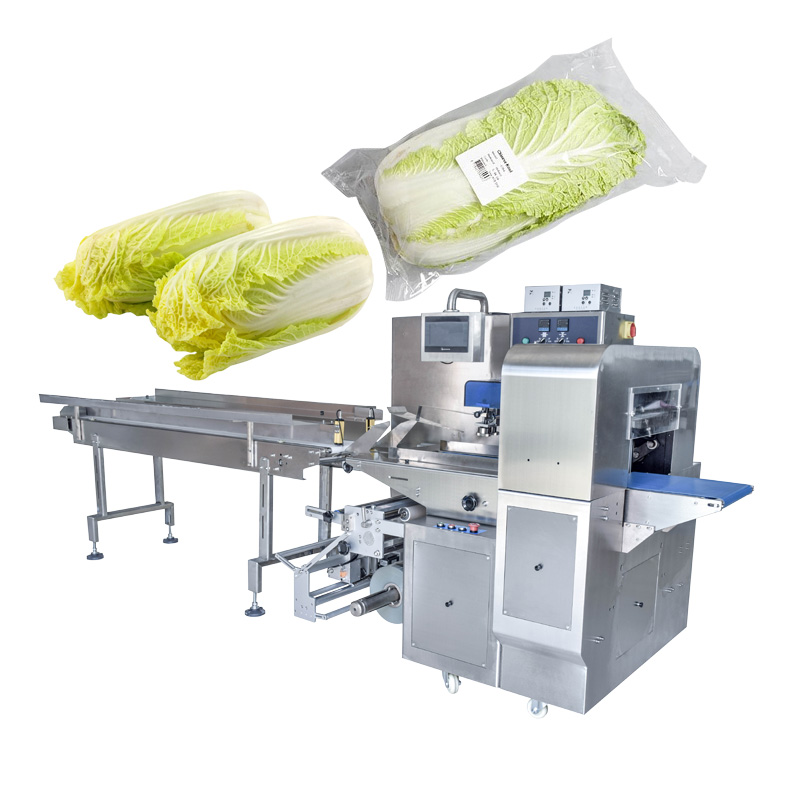 Horizontal form fill seal machine for manual vegetable packing