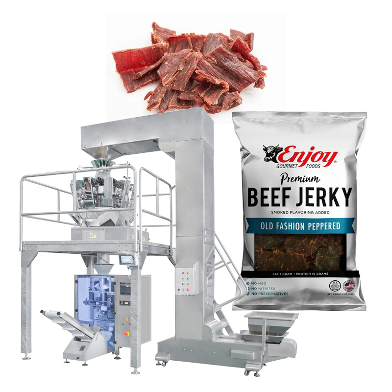 Jerky Packaging Machine With Multihead Weigher