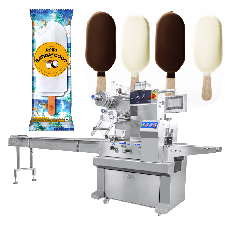 automatic popsicle/ice cream flow wrapping machine