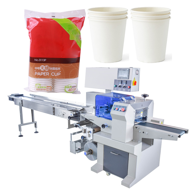 Automatic plastic cup wrapping machine