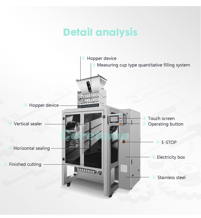 8 lanes multi-line granule stick packaging machine 