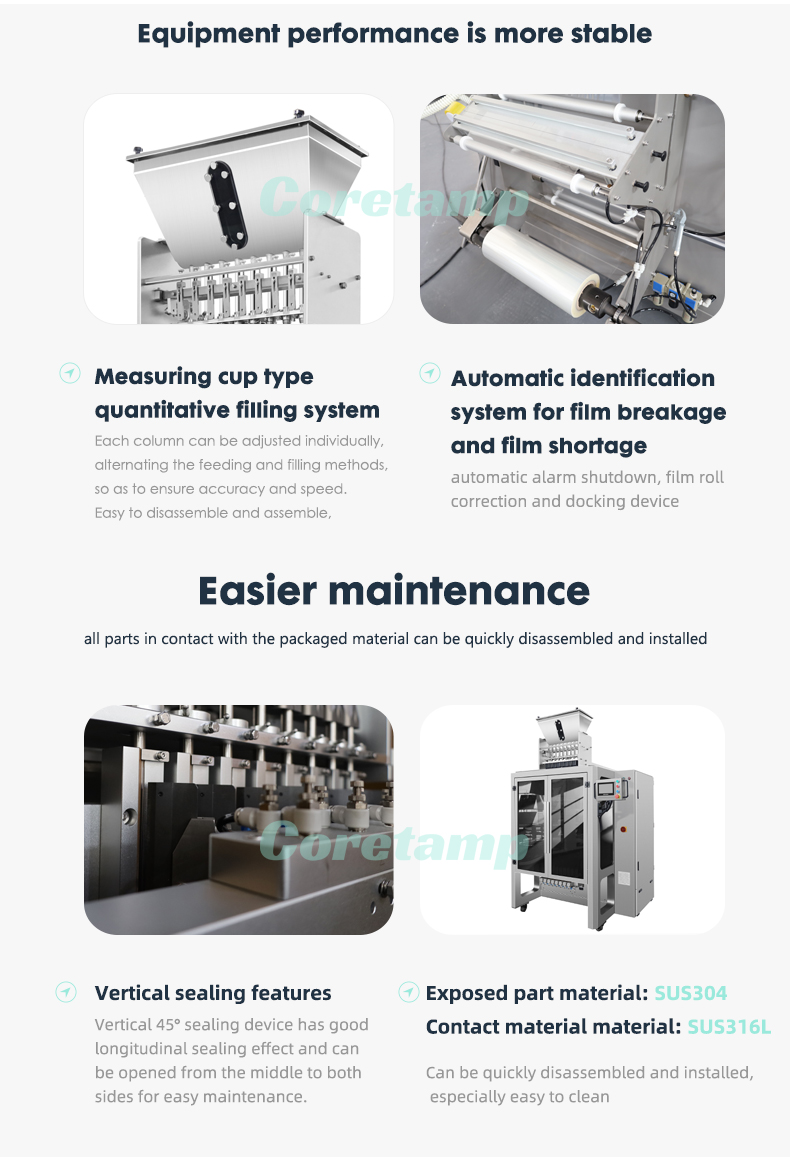 8 lanes multi-line granule stick packaging machine 