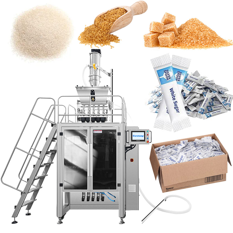 Sugar stick packaging machine 6 lane output