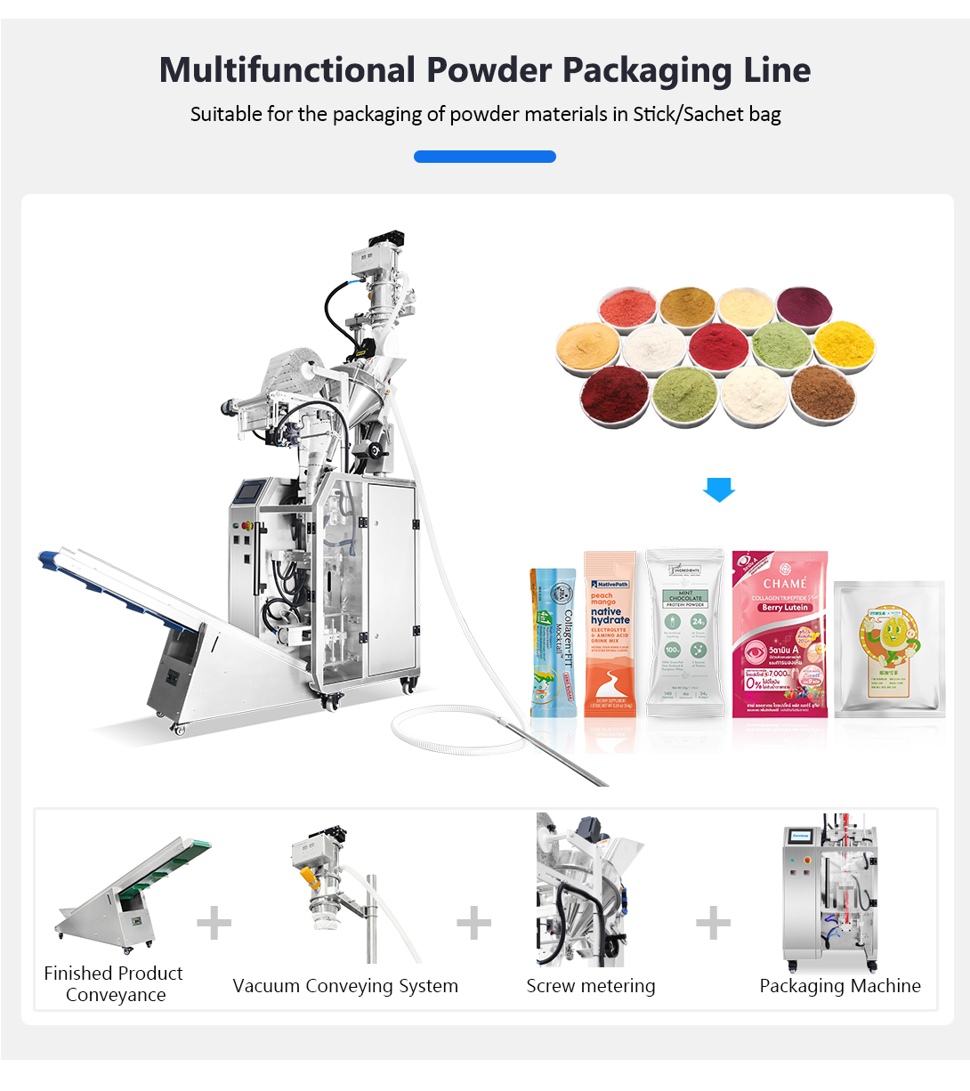 Pharmaceutical Powder Single Lane Stick Pack Packaging Machine