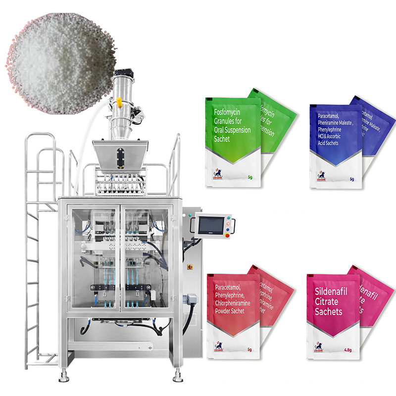 Pharmaceutical Granules 6 Lane Stick Pack Packaging Machine