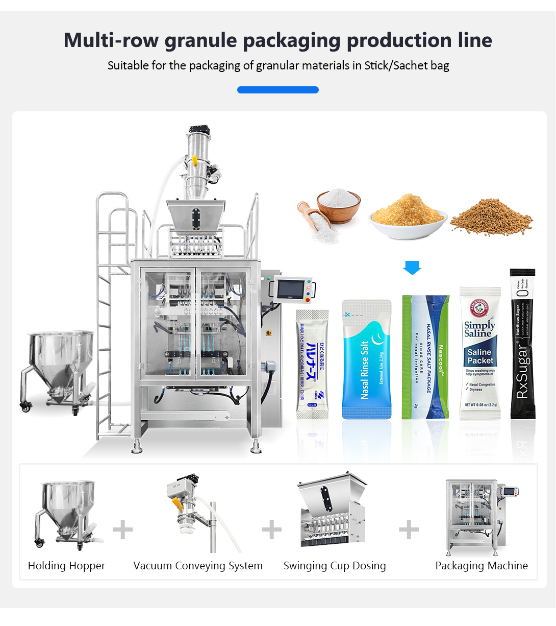 Pharmaceutical Granules 6 Lane Stick Pack Packaging Machine
