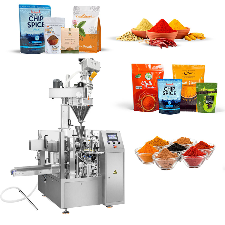 Spice packaging machine for spice powder sachet pouch
